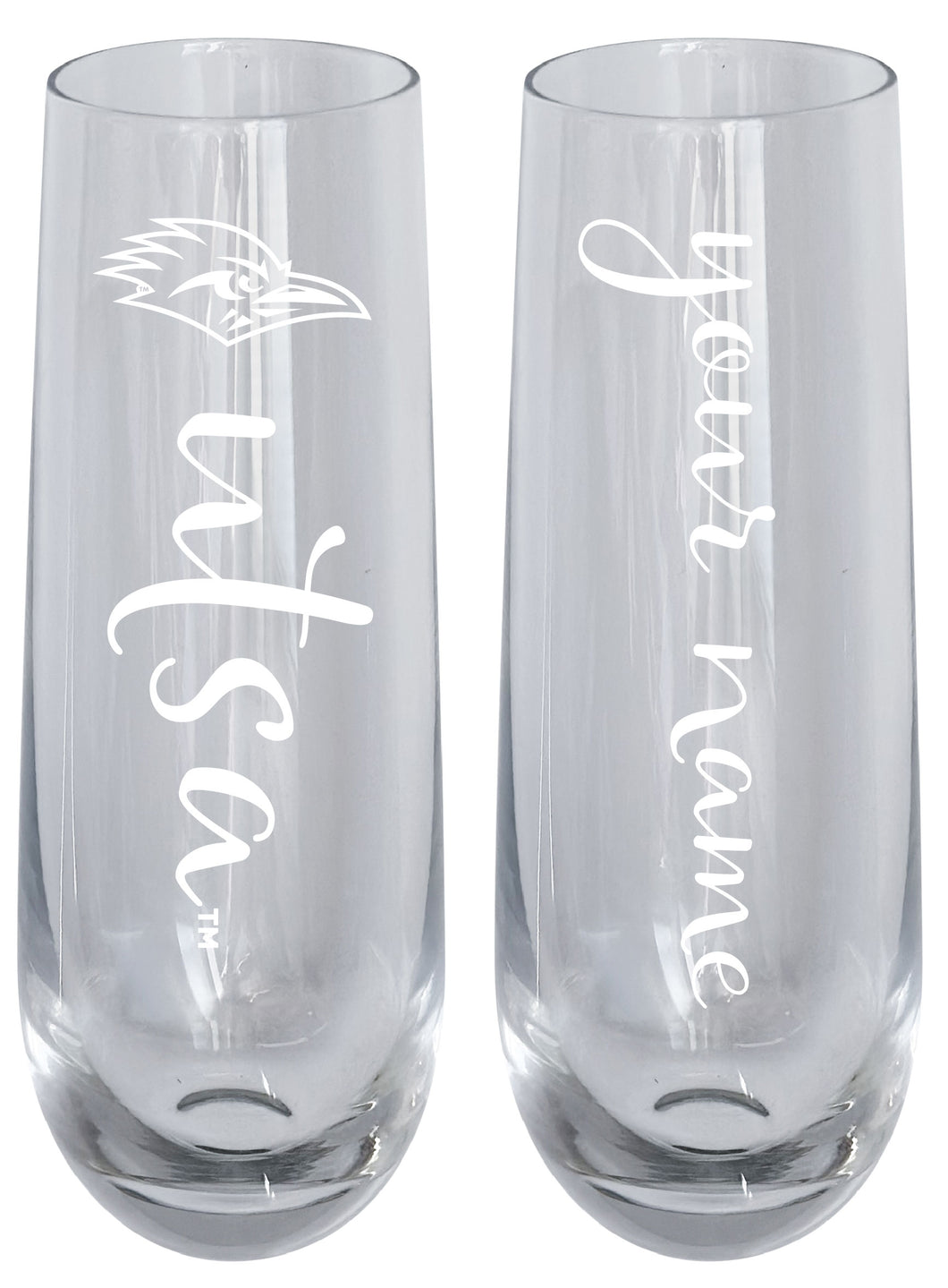 UTSA Road Runners Customizable 10 oz Engraved Champagne Flute – Officially Licensed Product 
