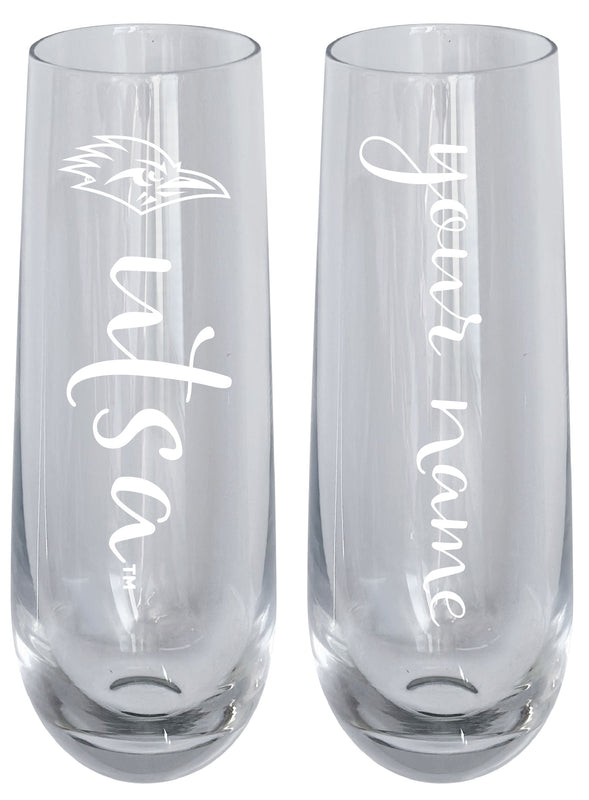 UTSA Road Runners Customizable 10 oz Engraved Champagne Flute – Officially Licensed Product 