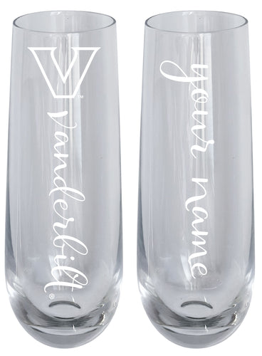 Vanderbilt University Customizable 10 oz Engraved Champagne Flute – Officially Licensed Product 