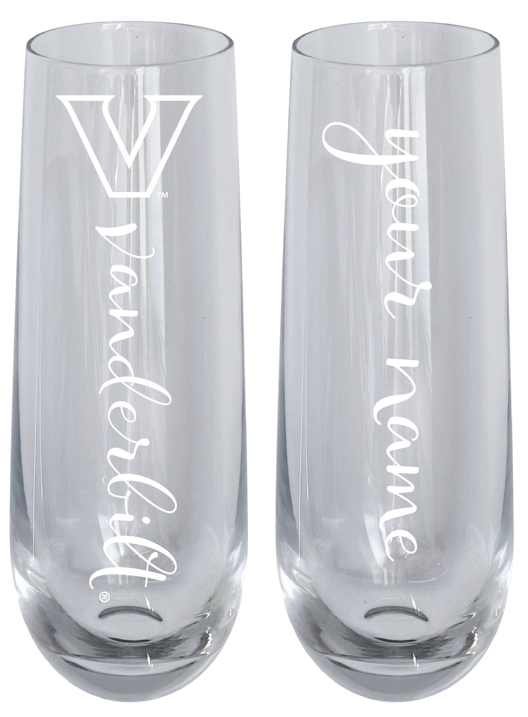 Vanderbilt University Customizable 10 oz Engraved Champagne Flute – Officially Licensed Product 