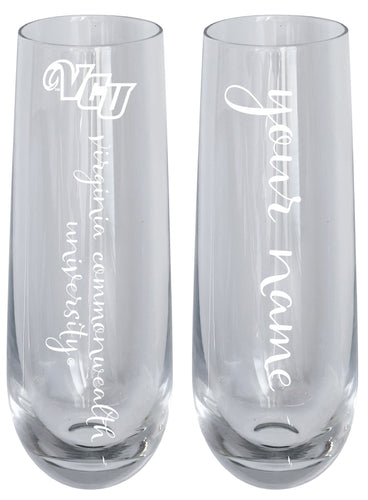 Virginia Commonwealth Customizable 10 oz Engraved Champagne Flute – Officially Licensed Product 