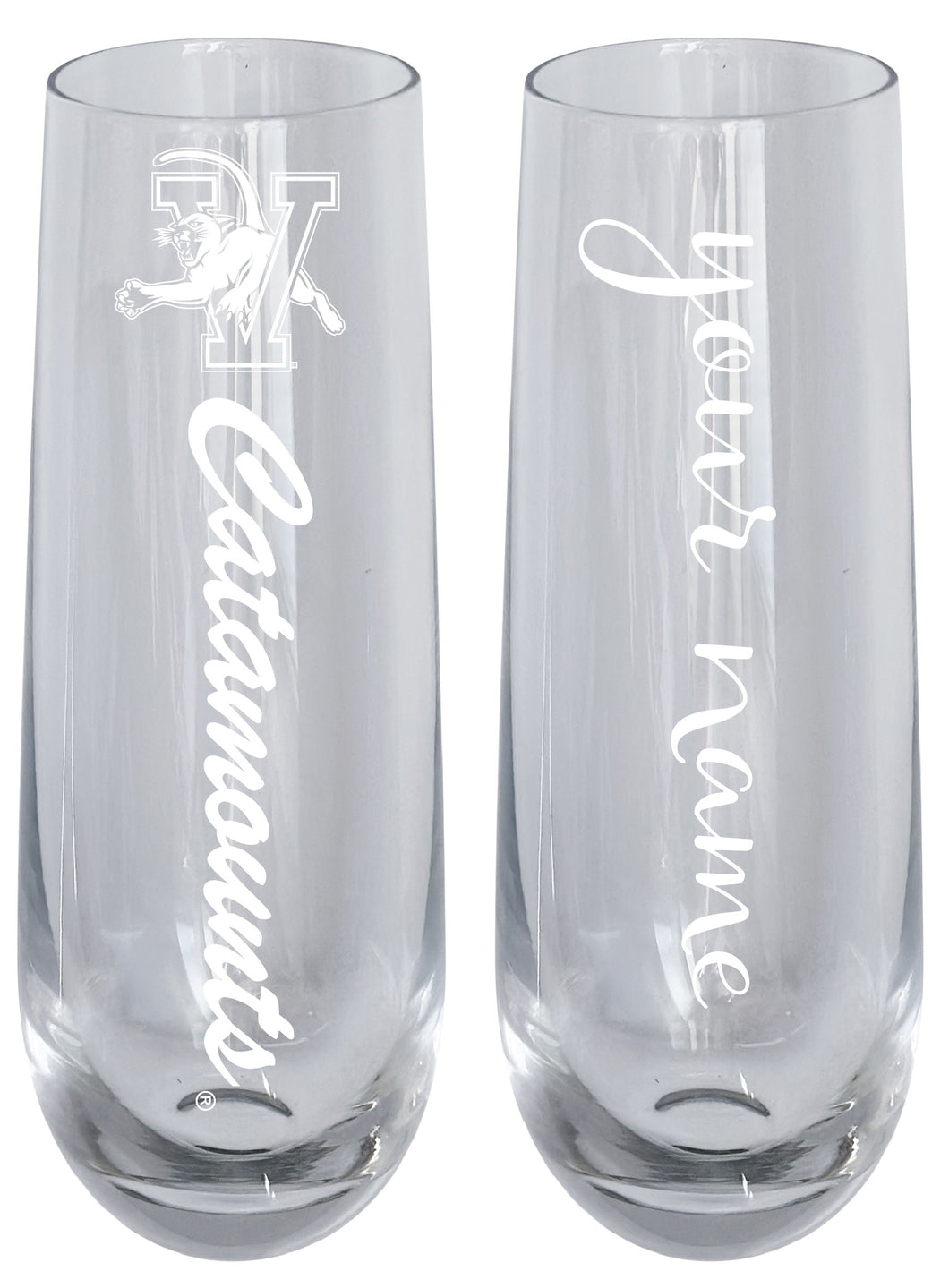 Vermont Catamounts Customizable 10 oz Engraved Champagne Flute – Officially Licensed Product 