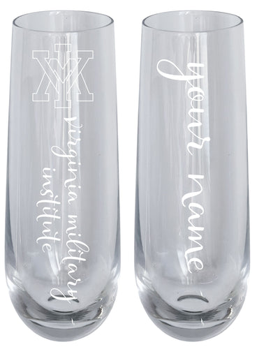 VMI Keydets Customizable 10 oz Engraved Champagne Flute – Officially Licensed Product 