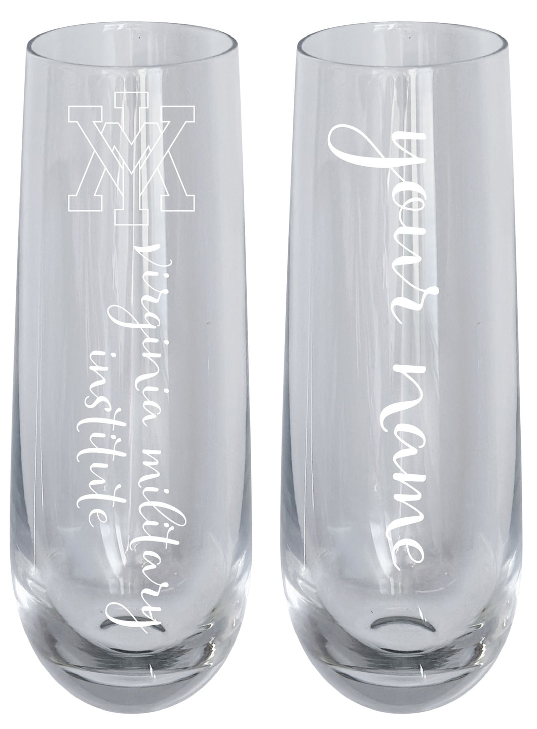 VMI Keydets Customizable 10 oz Engraved Champagne Flute – Officially Licensed Product 