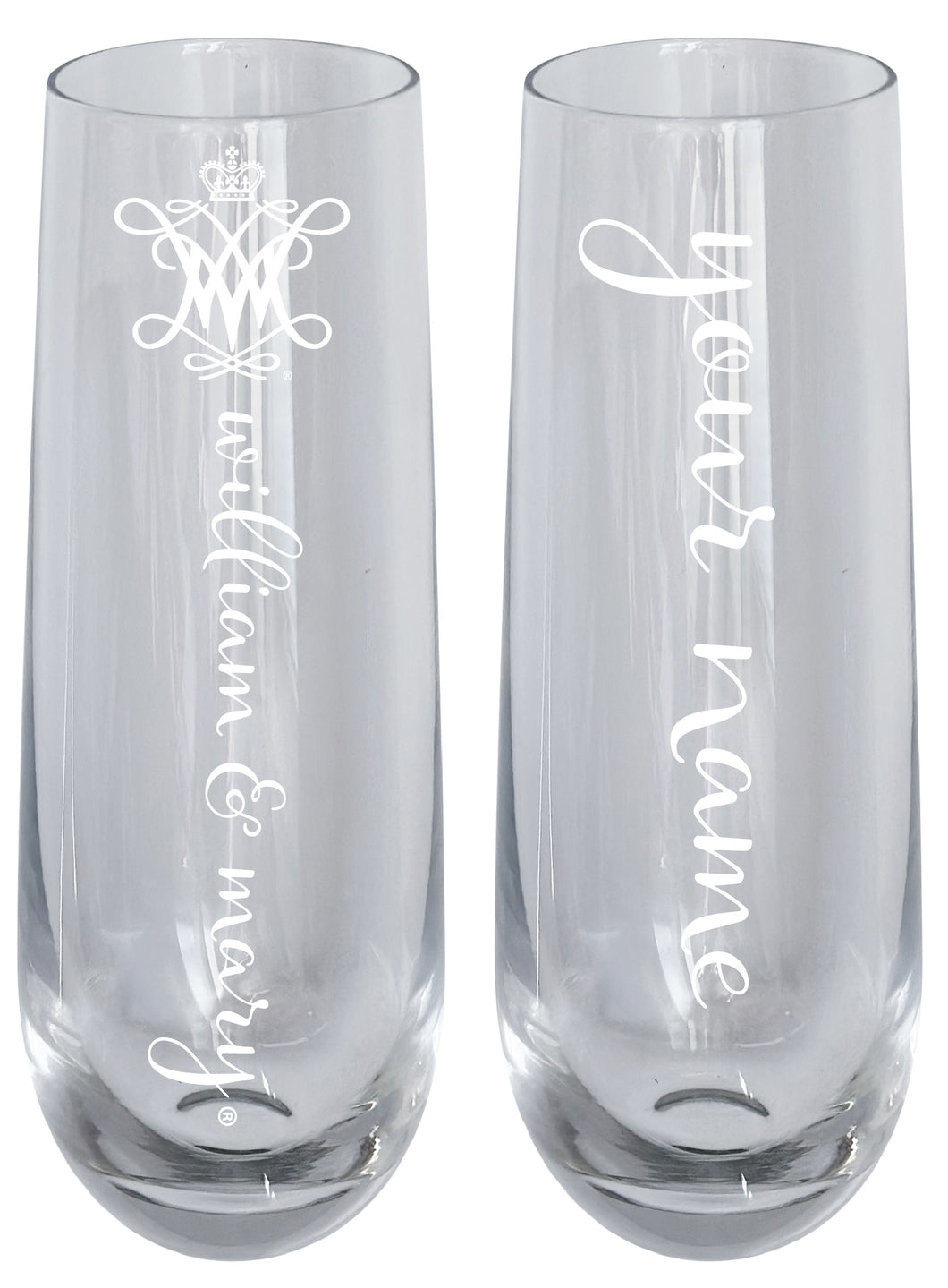 William and Mary Customizable 10 oz Engraved Champagne Flute – Officially Licensed Product 