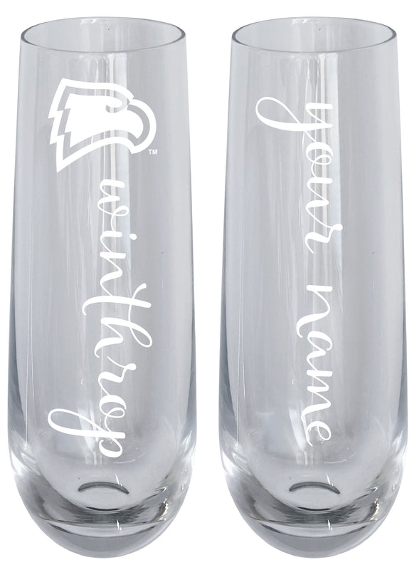 Winthrop University Customizable 10 oz Engraved Champagne Flute – Officially Licensed Product 