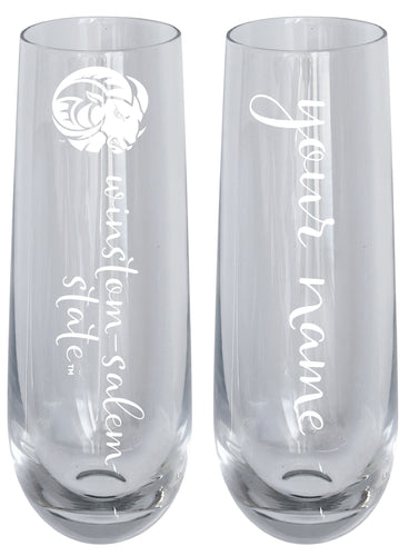 Winston-Salem State Customizable 10 oz Engraved Champagne Flute – Officially Licensed Product 