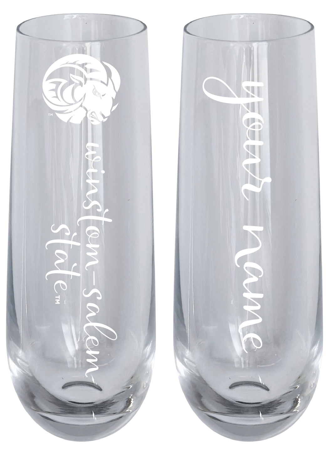 Winston-Salem State Customizable 10 oz Engraved Champagne Flute – Officially Licensed Product 