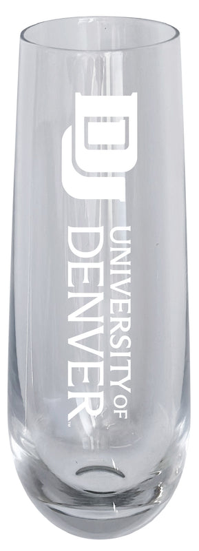 University of Denver Pioneers 10oz Engraved Champagne Flute Officially Licensed Collegiate Product Single