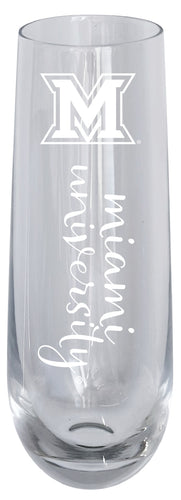 Miami University of Ohio 10oz Engraved Champagne Flute Officially Licensed Collegiate Product 4-Pack