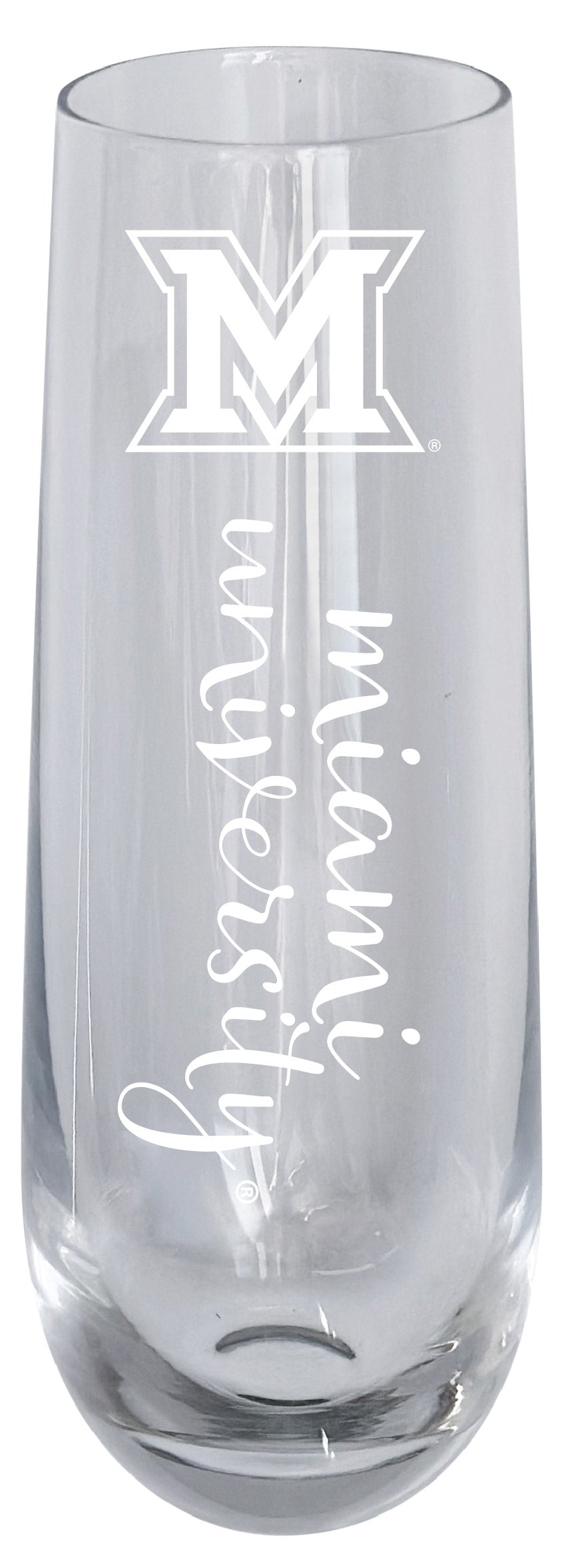 Miami University of Ohio 10oz Engraved Champagne Flute Officially Licensed Collegiate Product 4-Pack
