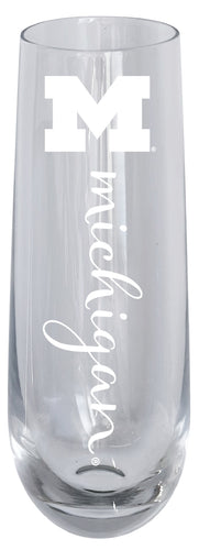 Michigan Wolverines 10oz Engraved Champagne Flute Officially Licensed Collegiate Product 4-Pack
