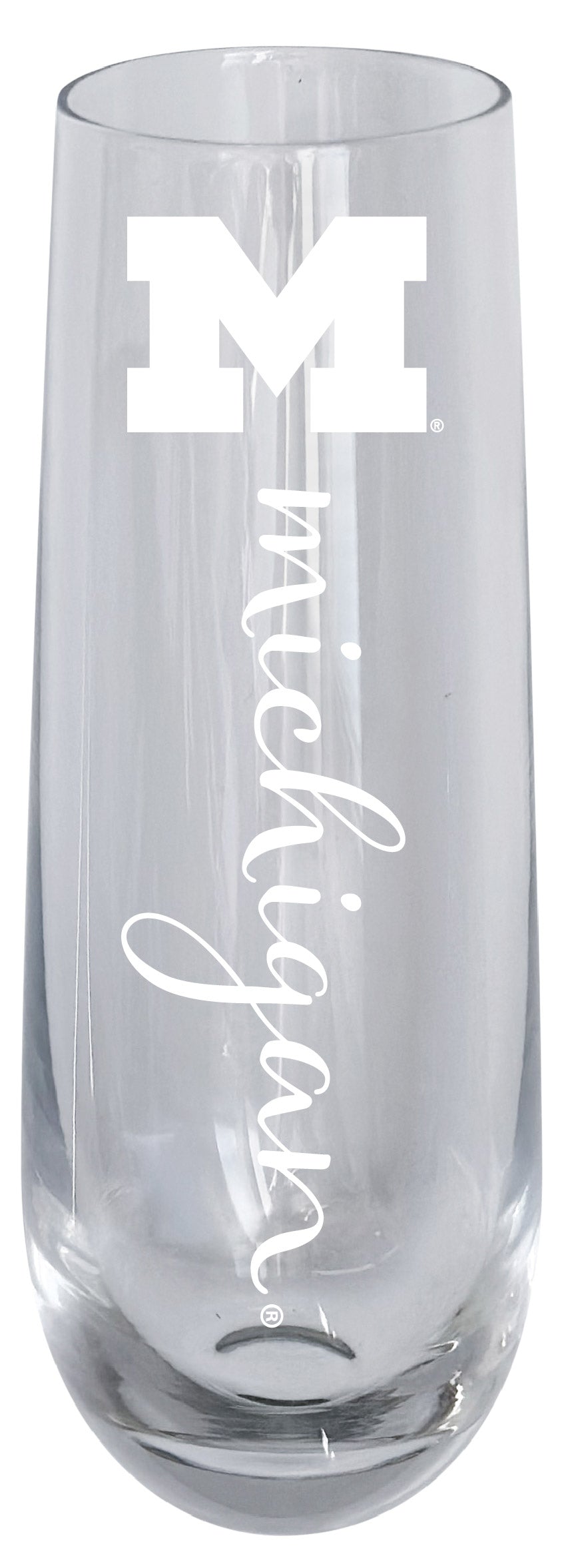 Michigan Wolverines 10oz Engraved Champagne Flute Officially Licensed Collegiate Product 4-Pack
