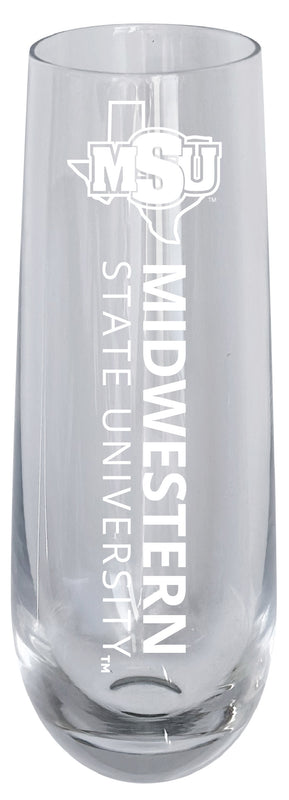 Midwestern State University Mustangs 10oz Engraved Champagne Flute Officially Licensed Collegiate Product Single