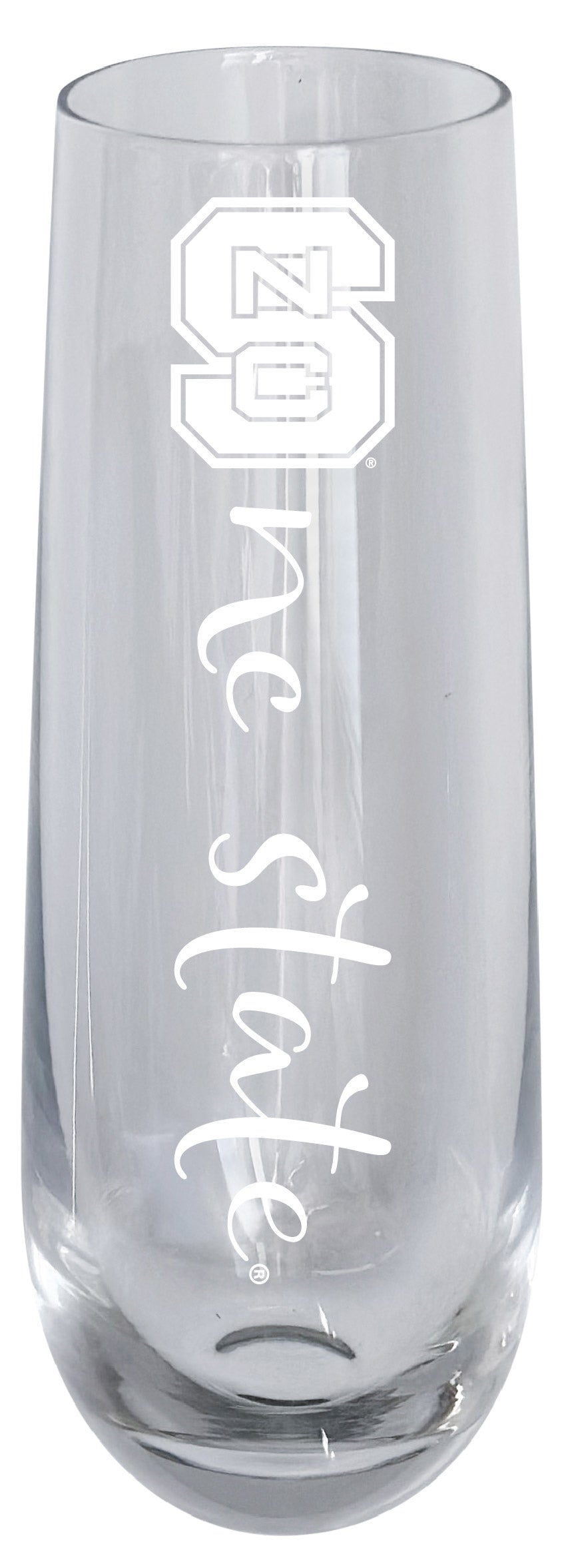 NC State Wolfpack 10oz Engraved Champagne Flute Officially Licensed Collegiate Product Single