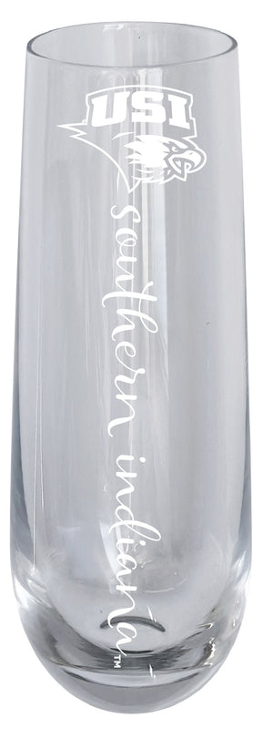 University of Southern Indiana 10oz Engraved Champagne Flute Officially Licensed Collegiate Product 4-Pack