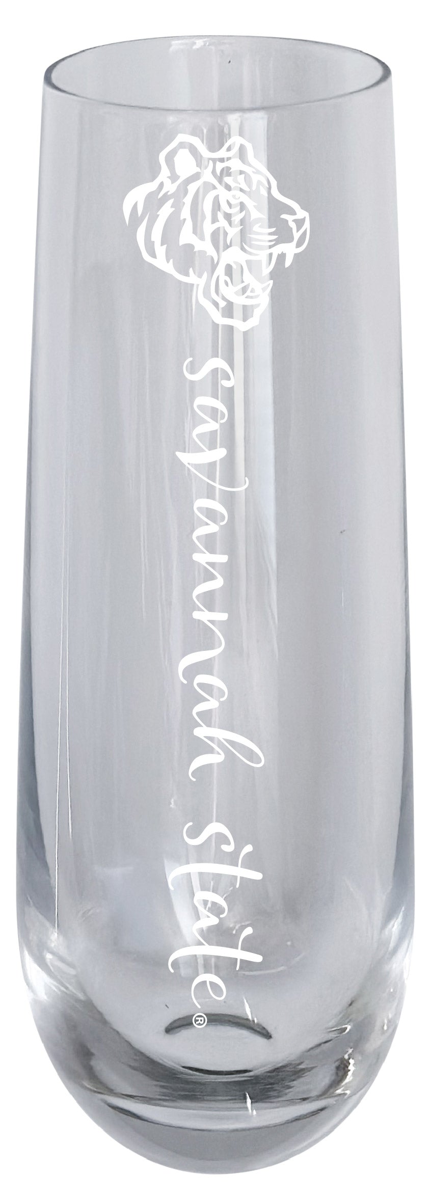 Savannah State University 10oz Engraved Champagne Flute Officially Licensed Collegiate Product Single