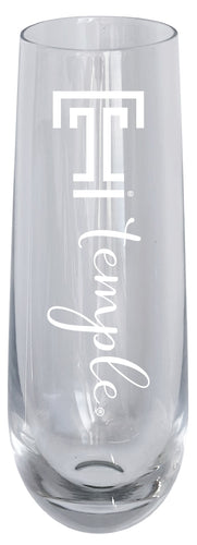Temple University 10oz Engraved Champagne Flute Officially Licensed Collegiate Product Single