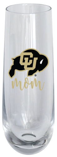 Colorado Buffaloes 10oz Stemless Flute Mom Design Officially Licensed 4-Pack