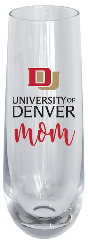 University of Denver Pioneers 10oz Stemless Flute Mom Design Officially Licensed 4-Pack