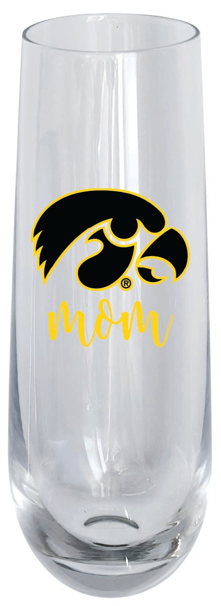Iowa Hawkeyes 10oz Stemless Flute Mom Design Officially Licensed Single