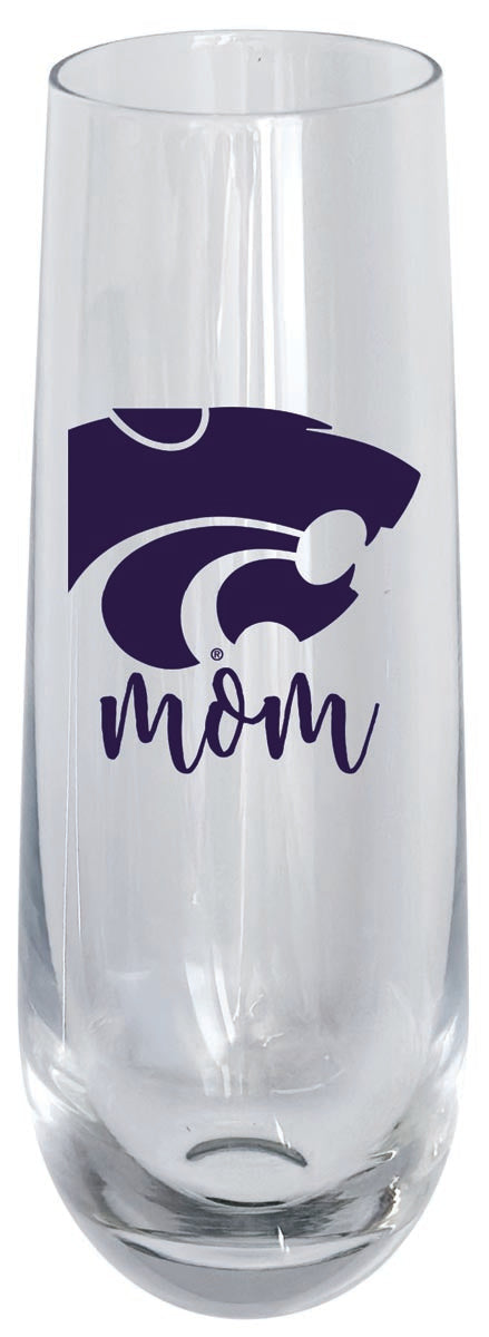 Kansas State Wildcats 10oz Stemless Flute Mom Design Officially Licensed 2-Pack