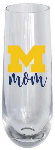 Michigan Wolverines 10oz Stemless Flute Mom Design Officially Licensed Single