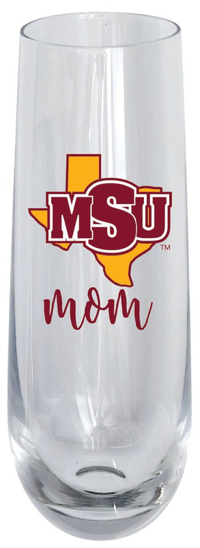 Midwestern State University Mustangs 10oz Stemless Flute Mom Design Officially Licensed Single