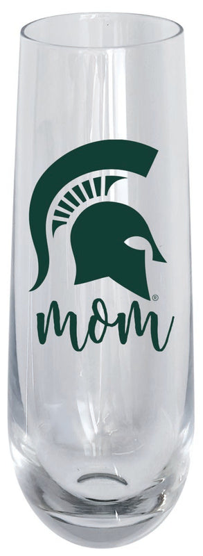 Michigan State Spartans 10oz Stemless Flute Mom Design Officially Licensed 4-Pack