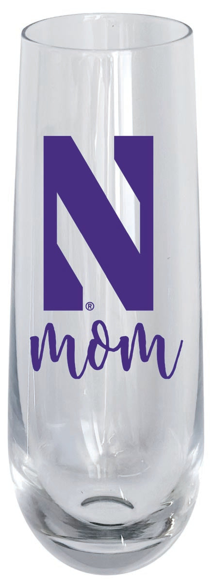 Northwestern University Wildcats 10oz Stemless Flute Mom Design Officially Licensed 2-Pack