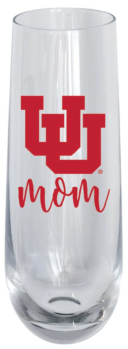 Utah Utes 10oz Stemless Flute Mom Design Officially Licensed Single