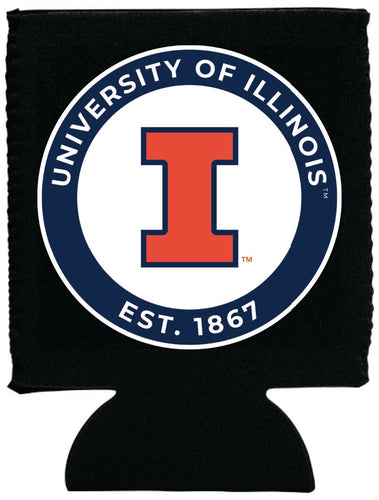 Illinois Fighting Illini Neoprene Can Hugger Black Officially Licensed Collegiate Product Single