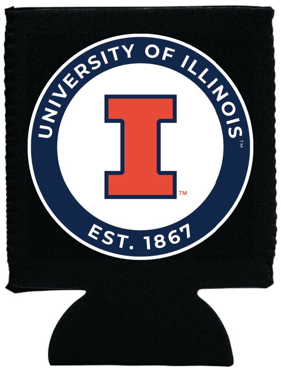 Illinois Fighting Illini Neoprene Can Hugger Black Officially Licensed Collegiate Product Single
