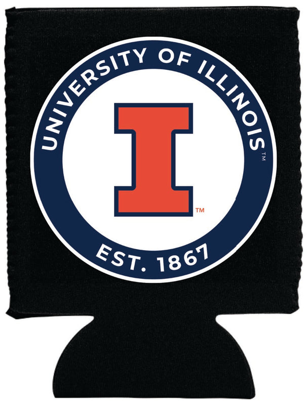 Illinois Fighting Illini Neoprene Can Hugger Black Officially Licensed Collegiate Product Single