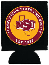 Load image into Gallery viewer, Midwestern State University Mustangs Neoprene Can Hugger Black Officially Licensed Collegiate Product Single
