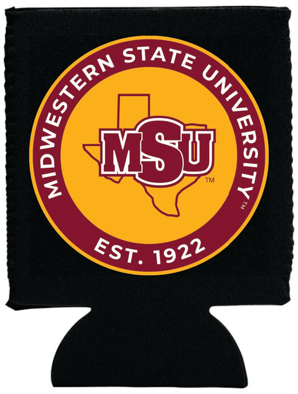 Midwestern State University Mustangs Neoprene Can Hugger Black Officially Licensed Collegiate Product Single