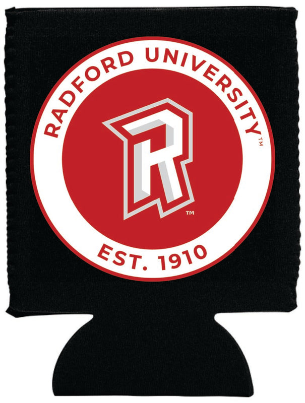 Radford University Highlanders Neoprene Can Hugger Black Officially Licensed Collegiate Product 4-Pack