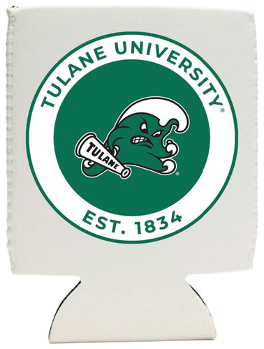 Tulane University Green Wave Neoprene Can Hugger White Officially Licensed Collegiate Product 2-Pack
