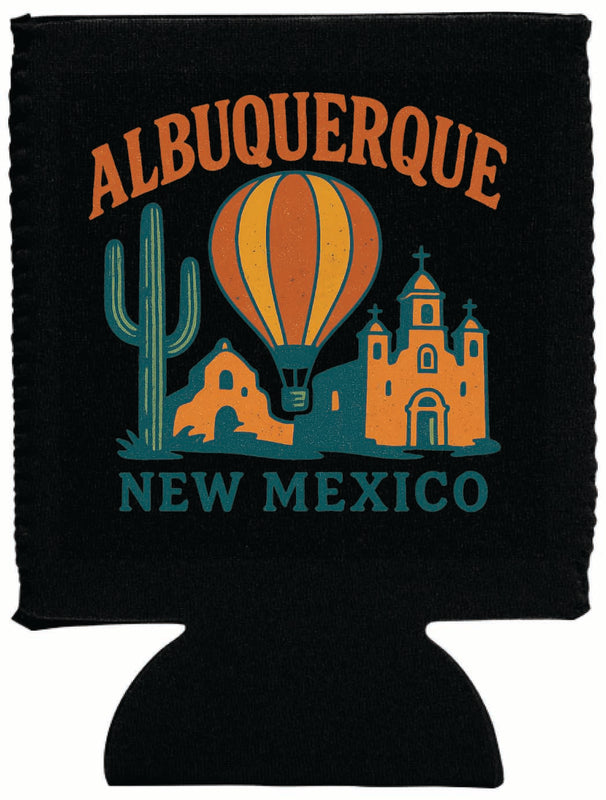 Albuquerque New Mexico Vintage Design Souvenir Neoprene Can Hugger Black