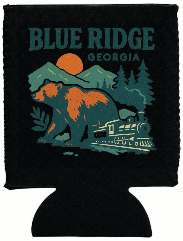 Blue Ridge Georgia Vintage Design Souvenir Neoprene Can Hugger Black