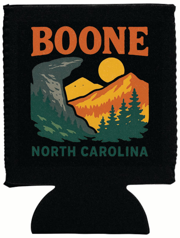Boone North Carolina Vintage Design Souvenir Neoprene Can Hugger Black