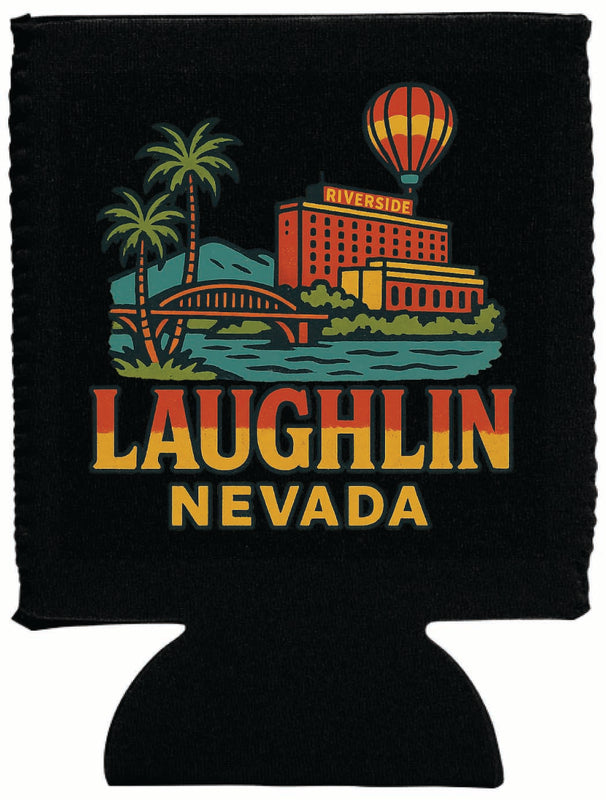Laughlin Nevada Vintage Design Souvenir Neoprene Can Hugger Black