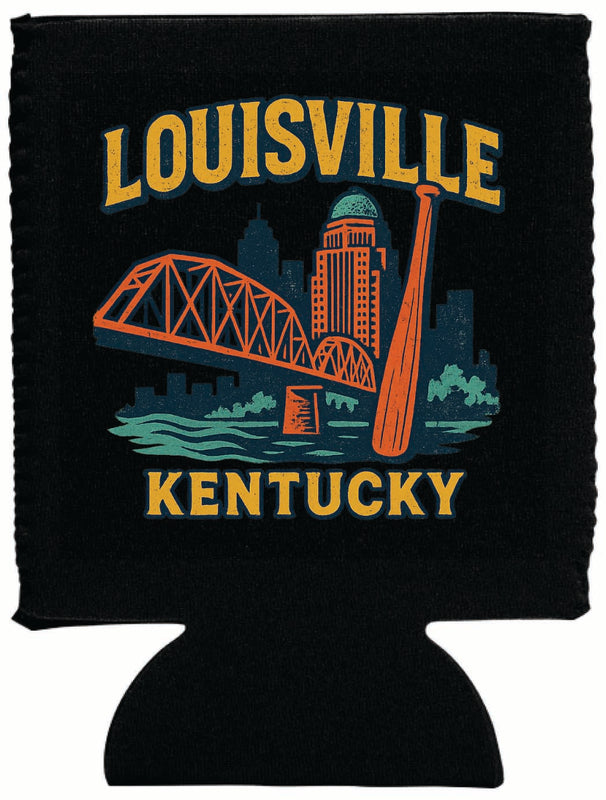 Louisville Kentucky Vintage Design Souvenir Neoprene Can Hugger Black