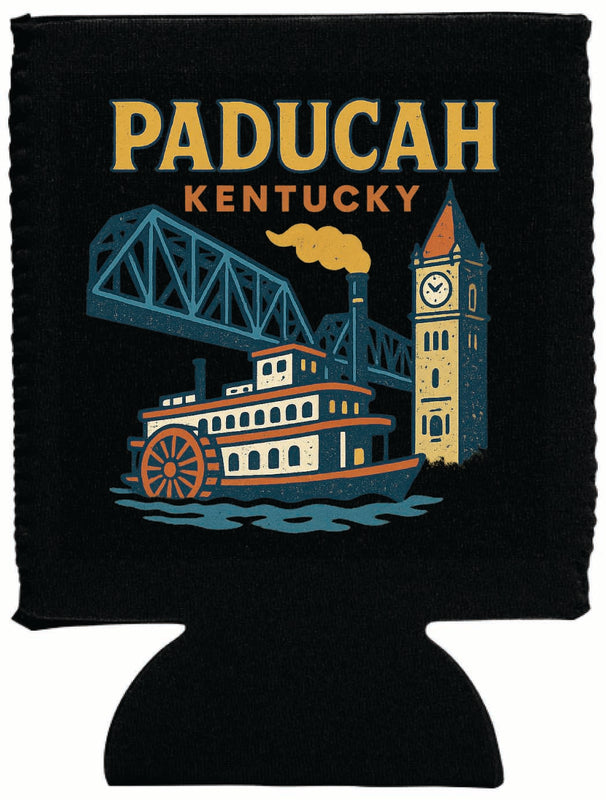 Paducah Kentucky Vintage Design Souvenir Neoprene Can Hugger Black