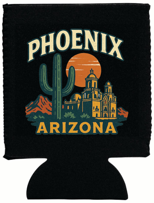 Phoenix Arizona Vintage Design Souvenir Neoprene Can Hugger Black
