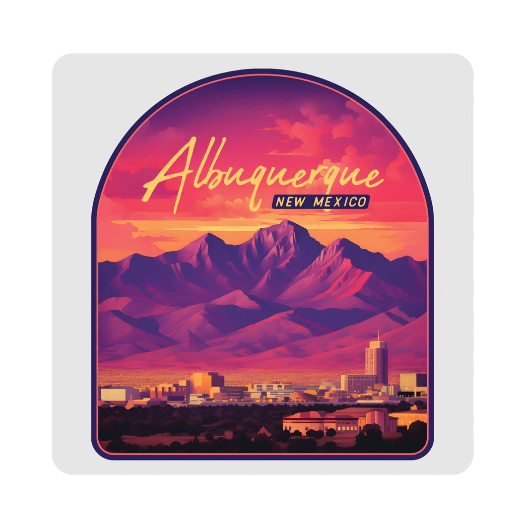 Alburqueque New Mexico Design B Souvenir 4x4-Inch Coaster Acrylic 4 Pack