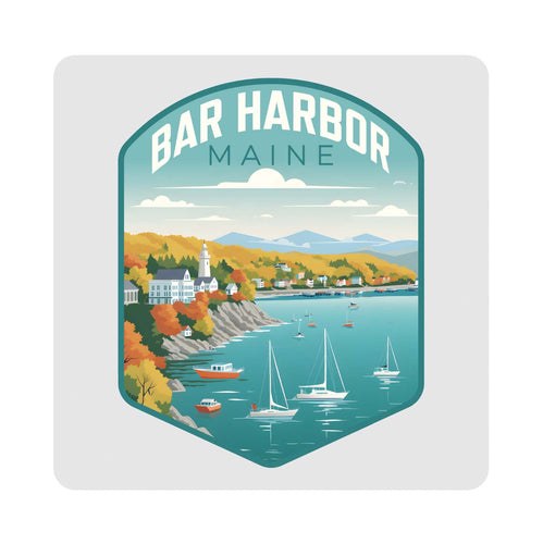 Bar Harbor Maine Design A Souvenir 4x4-Inch Coaster Acrylic 4 Pack