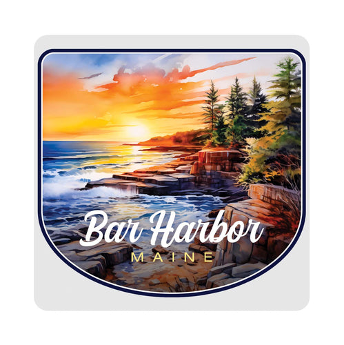 Bar Harbor Maine Design B Souvenir 4x4-Inch Coaster Acrylic 4 Pack