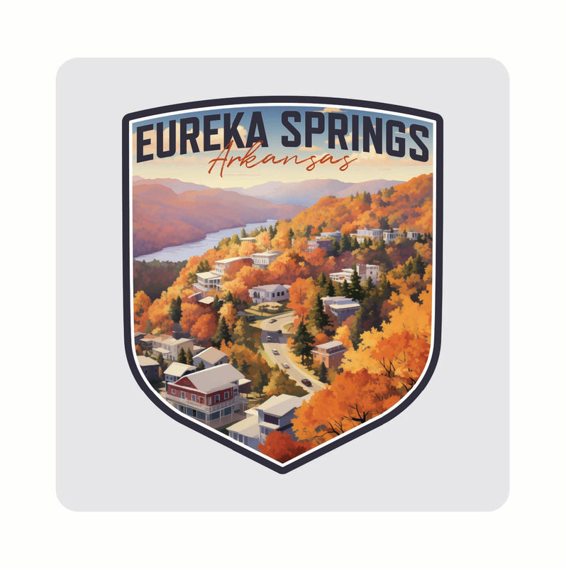 Eureka Springs Arkansas Little Switzerland of the Ozarks Design Souvenir 4x4-Inch Coaster Acrylic 4 Pack 
