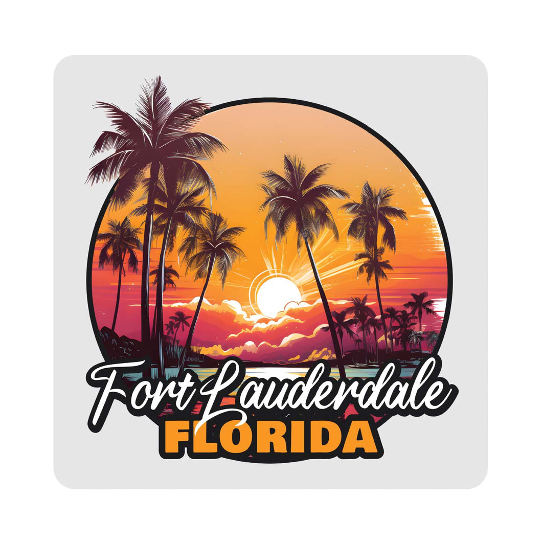 Fort Lauderdale Florida Design A Souvenir 4x4-Inch Coaster Acrylic 4 Pack 